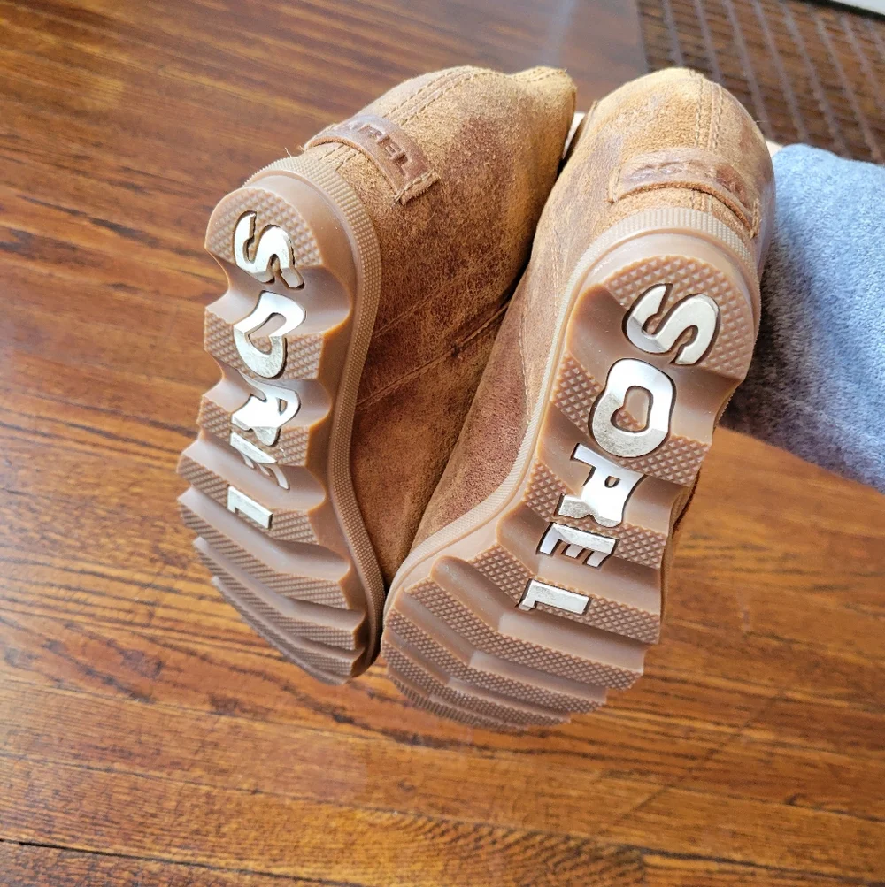 Sorel Womens Joan of Arctic II Wedge Zip Boots Waterproof Leather Tan Size 5 - Picture 4 of 13